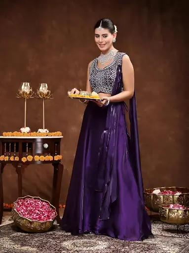 Stylum Silk Women's Embroidered Readymade Lehenga Choli With Dupatta